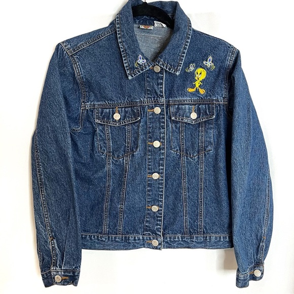 Vintage Authentic Looney Tunes Tweety Bird Jean Jacket - Picture 1 of 10
